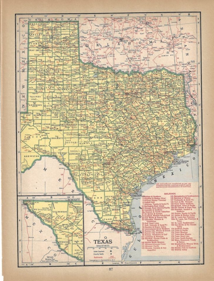 Vintage Texas Map