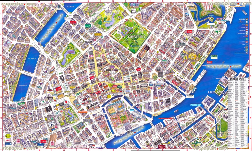 Virtual Interactive 3D Copenhagen Denmark City Center Free Printable - Copenhagen Tourist Map Printable