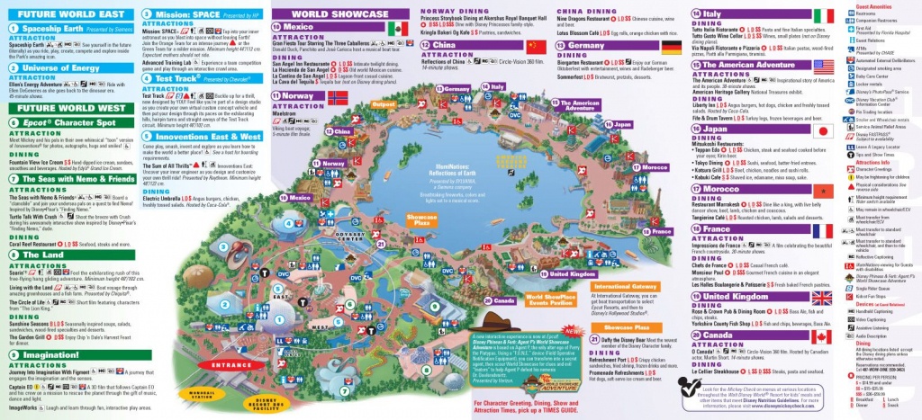 Walt Disney World Park And Resort Maps - Epcot Guidemap January 2013 - Printable Map Of Epcot 2015