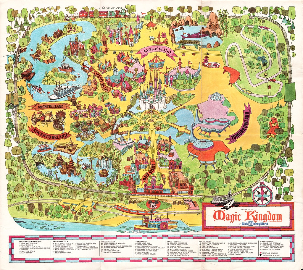 Walt Disney World Souvenir Park Map - Orlando Florida - 19… | Flickr - Orlando Florida Parks Map