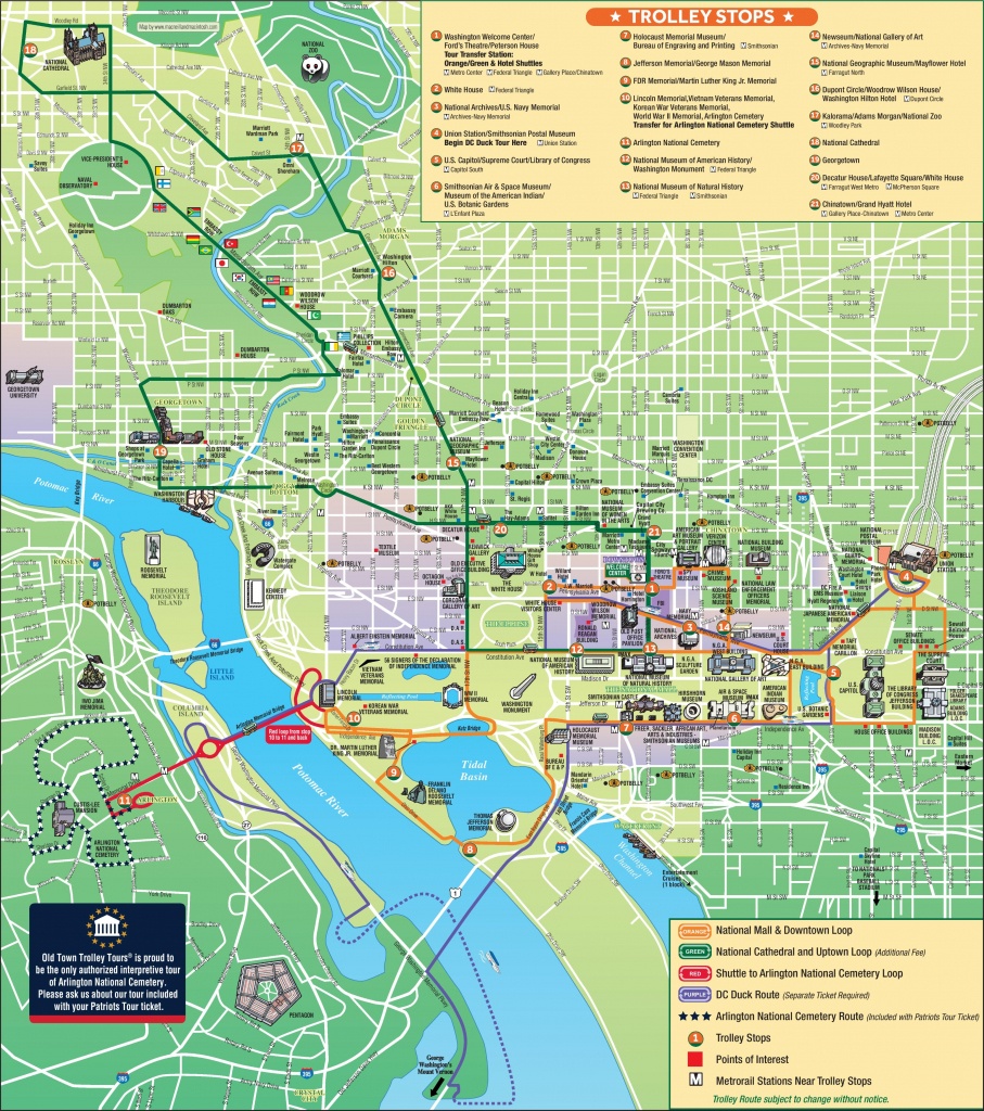 Washington, D.c. Tourist Attractions Map - Arlington Cemetery Printable Map