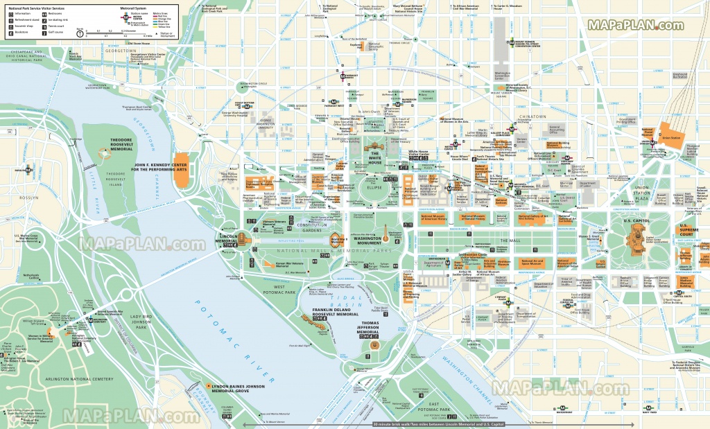 Washington Dc Maps - Top Tourist Attractions - Free, Printable City - Printable Map Of Dc Monuments
