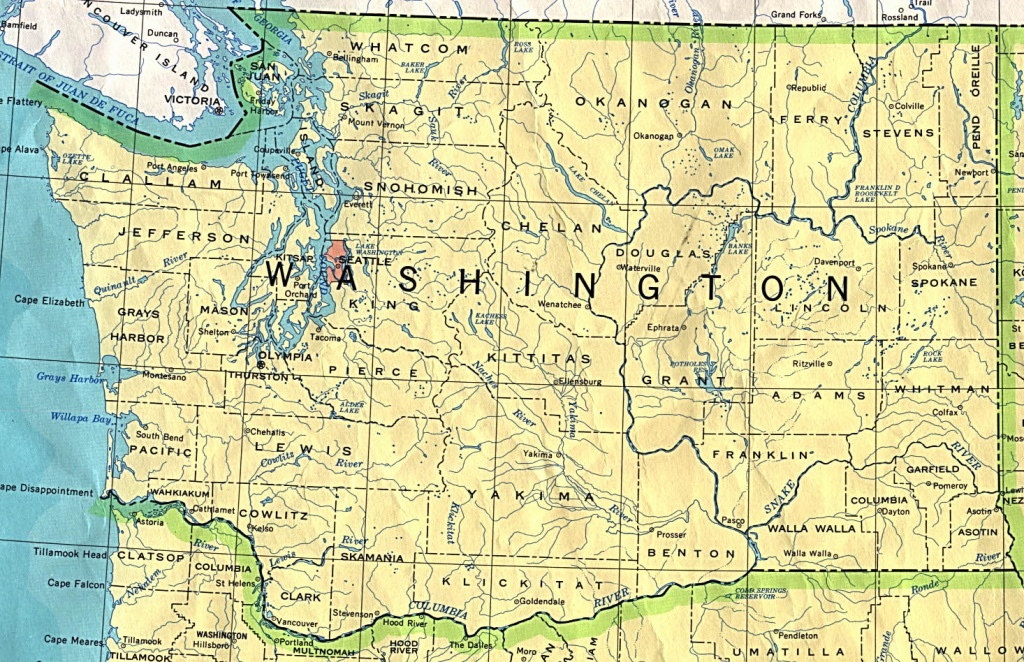 Washington Printable Map - Washington State Road Map Printable