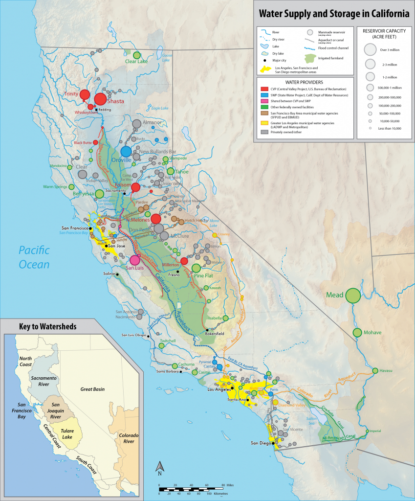 Water In California - Wikipedia - California Waterways Map