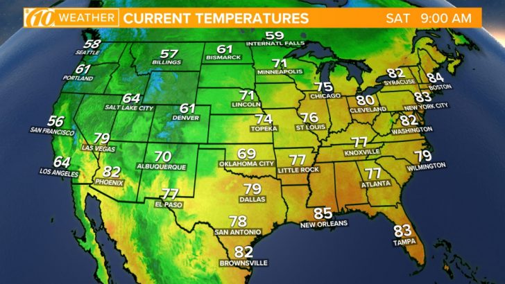 Florida Weather Map With Temperatures