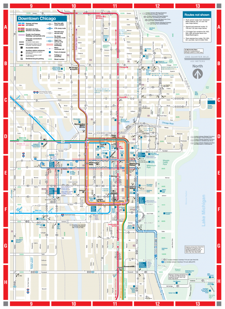 Web-Based Downtown Map - Cta - Printable Walking Map Of Downtown Chicago