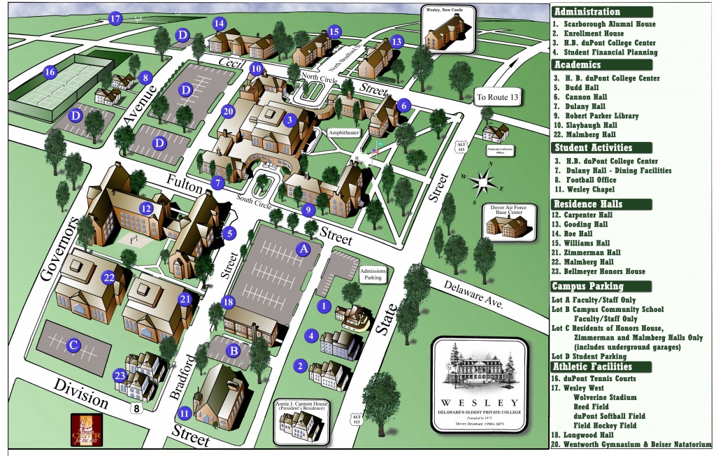 Wesley College Campus Map - 120 North State Street Dover Delaware - Duke University Campus Map Printable