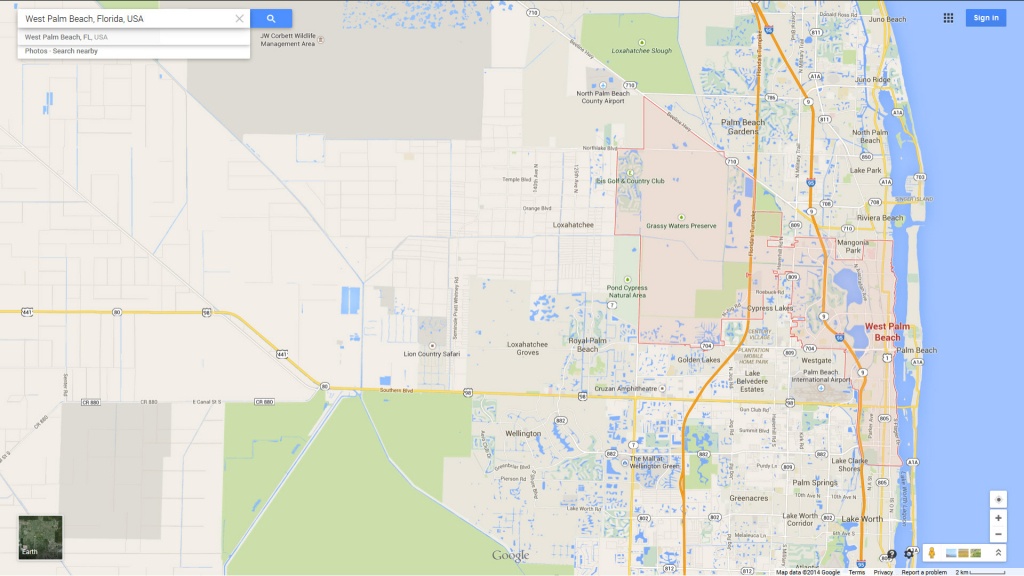 West Palm Beach, Florida Map - Palm Beach Florida Map