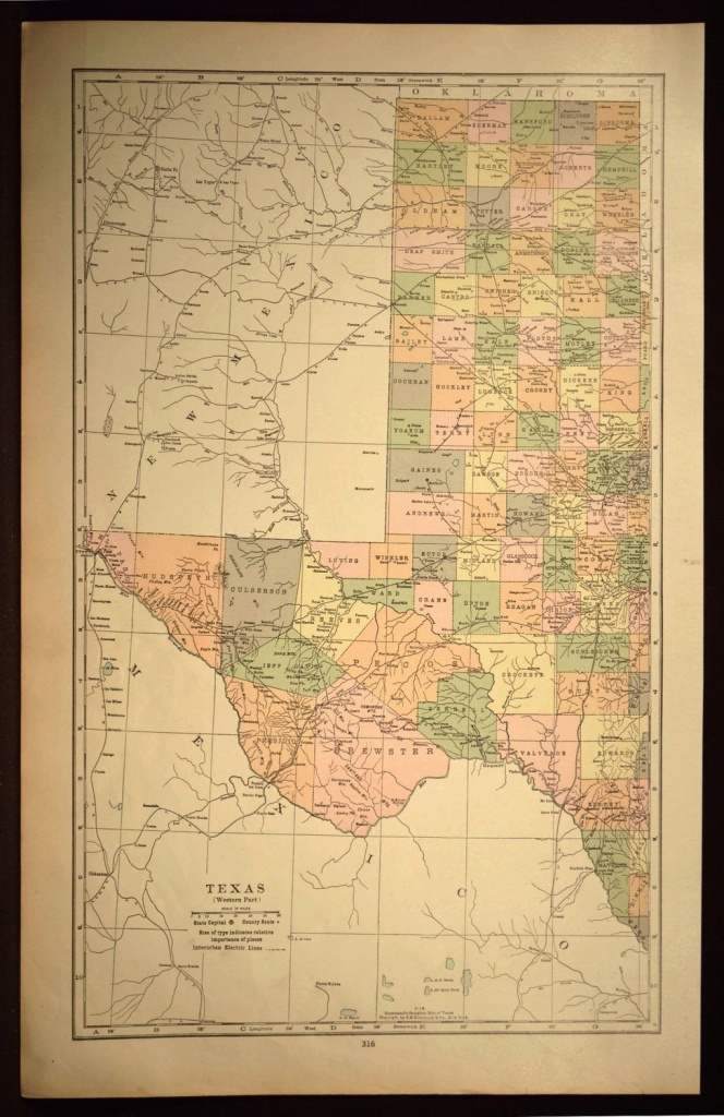 West Texas Map Of Texas Wall Art Decor Large Antique Western Wedding - Texas Map Wall Decor