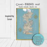 Westeros Map Printable Game Of Thrones Map Of Westeros | Etsy   Printable Map Of Westeros