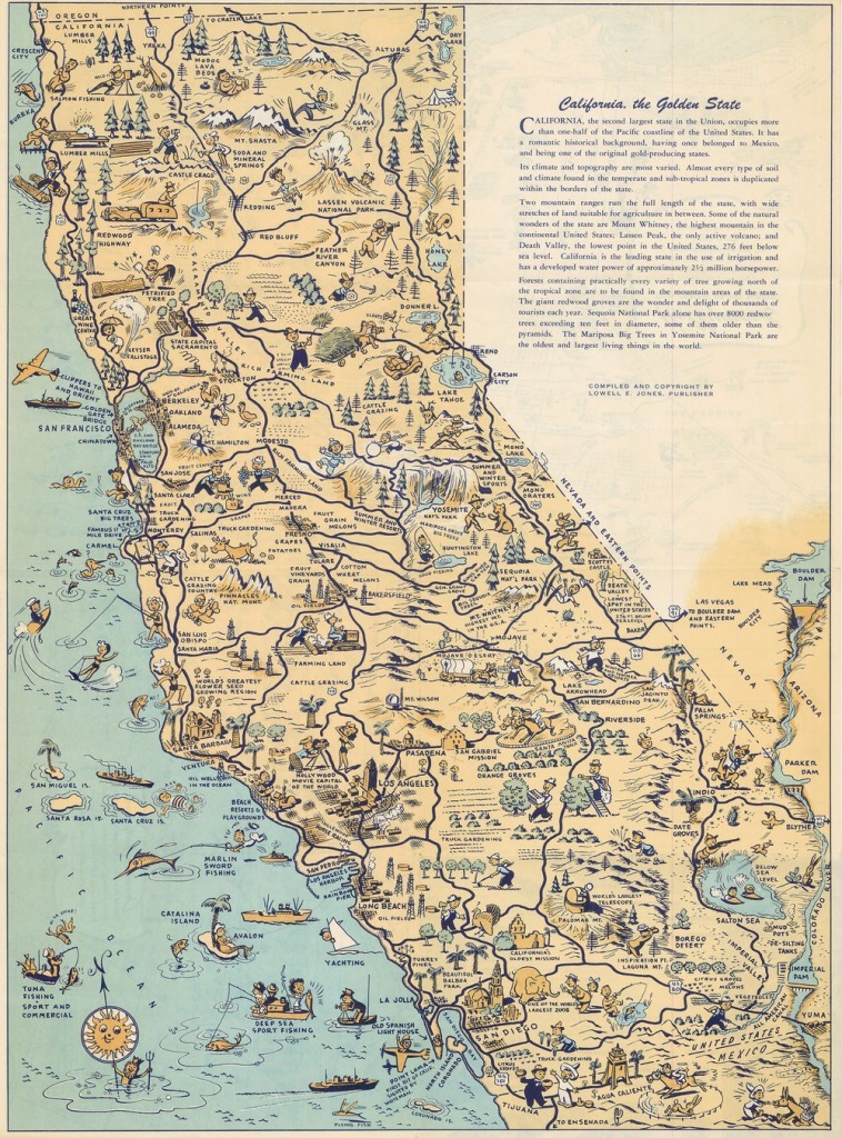 Whimsical Old Map Depicts California At A Time When &amp;#039;hollywood Was A - Bears In California Map