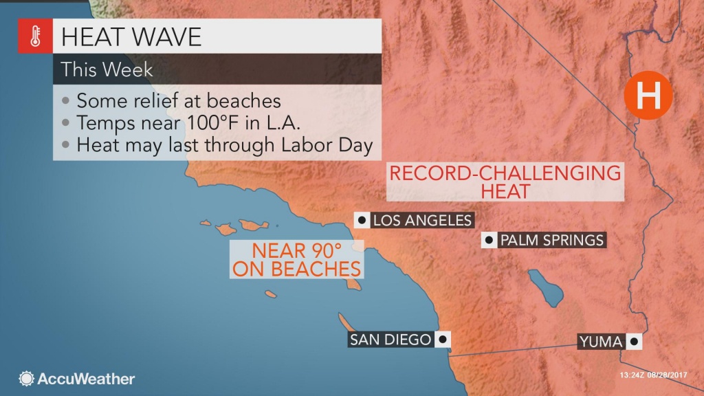 Wildfire Danger To Remain High In Western Us As Heat Wave Persists - Southern California Heat Map