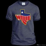 Willie Nelson, Texas Map Logo, Country Music Pc54R Port & Co. Ringer   Texas Not Texas Map T Shirt