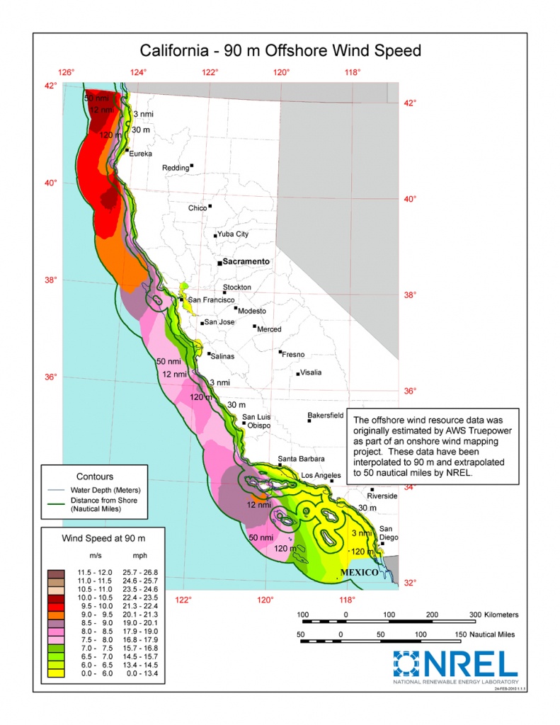 Windexchange: California Offshore 90-Meter Wind Map And Wind - Real Time Wind Map California