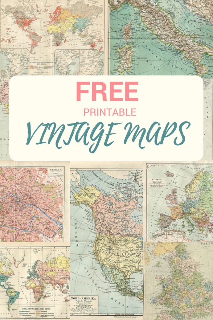 Wonderful Free Printable Vintage Maps To Download - Pillar Box Blue - How To Make A Printable Map