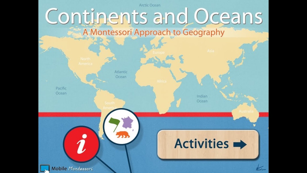 World Continents And Oceans - Printable Map Of The 7 Continents And 5 Oceans