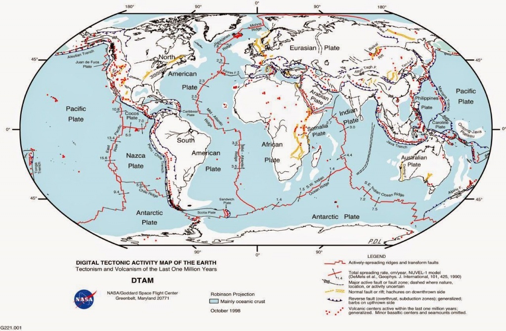 World Map Of Fault Lines And Tectonic Plates. Earthquake Map - World Map Tectonic Plates Printable