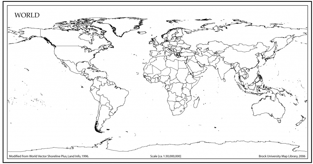 World Map Outline With Countries | World Map | Blank World Map, Map - Blackline World Map Printable Free