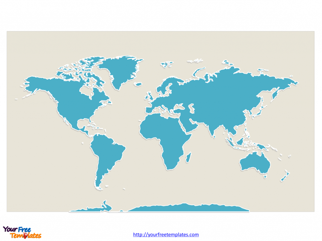 World Map With Continents - Free Powerpoint Templates - Printable Map Of Continents