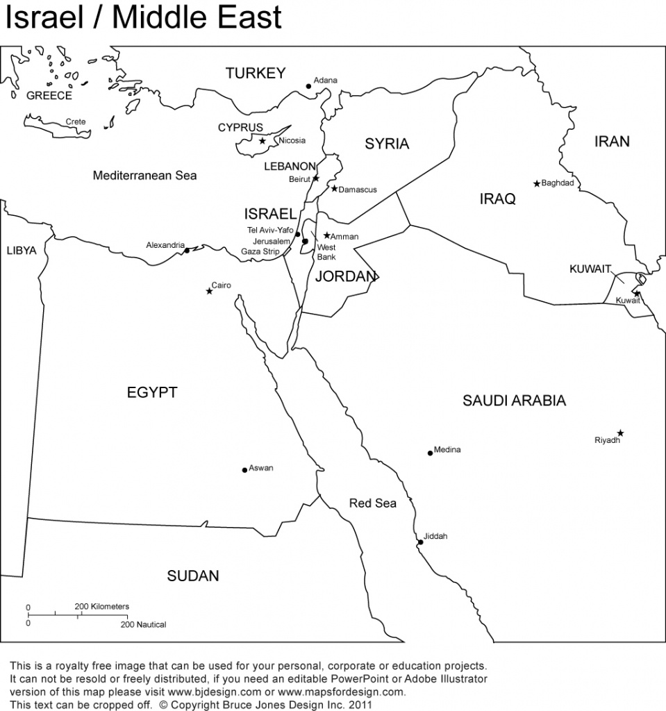 World Regional Printable, Blank Maps • Royalty Free, Jpg - Israel Outline Map Printable