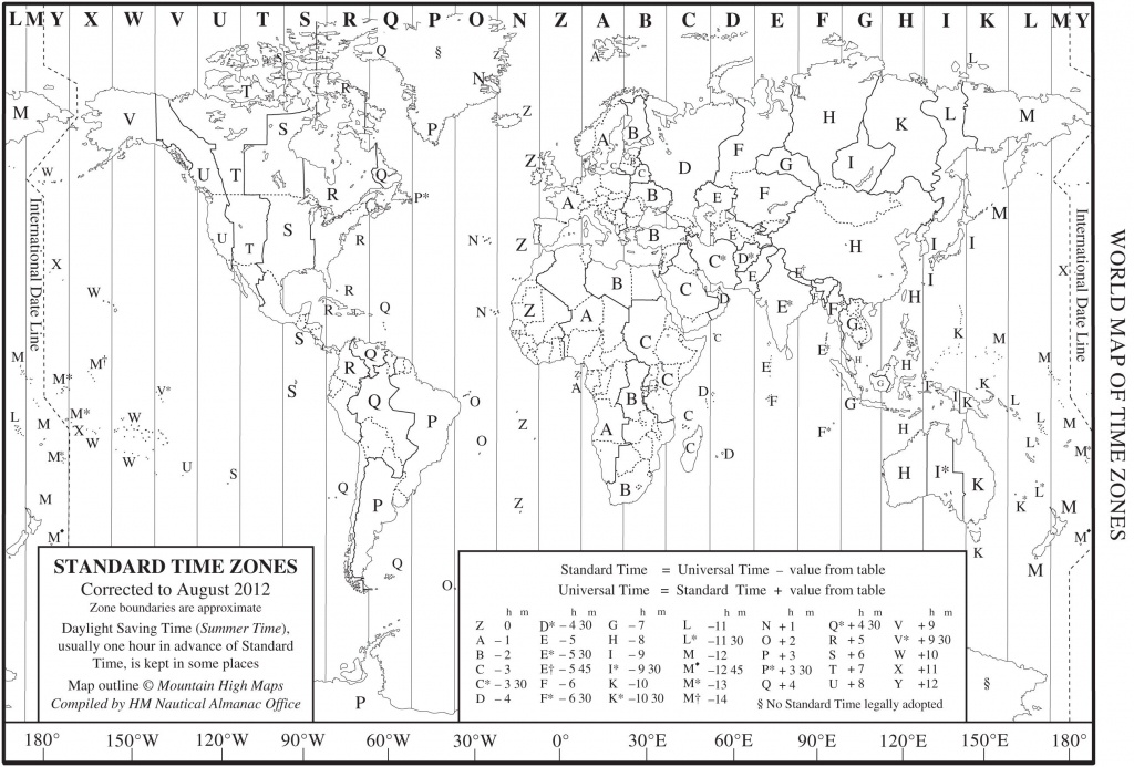 World Time Zone Map As A Printable Pdf. Note That This Is - Printable Time Zone Map For Kids