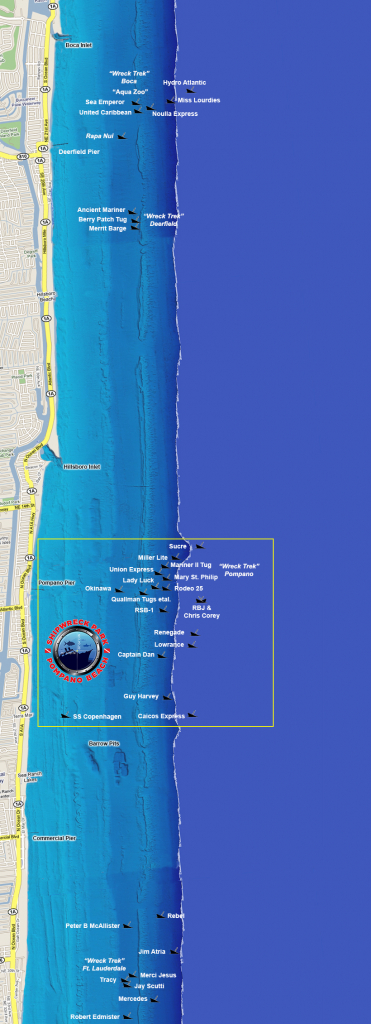 Wreck Diving Sites - South Florida Diving Headquarters - Florida Wreck Diving Map
