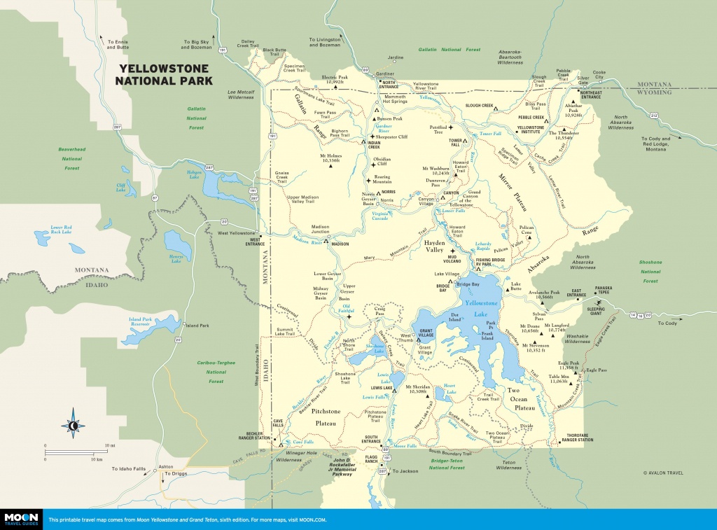 Yellowstone Park- Wyoming 6 Hr Drive To Old Faithful From Ketchum - Printable Map Of Grand Teton National Park