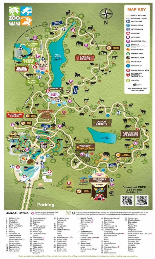 Zoo Miami Map | Dehazelmuis - Zoos In Florida Map